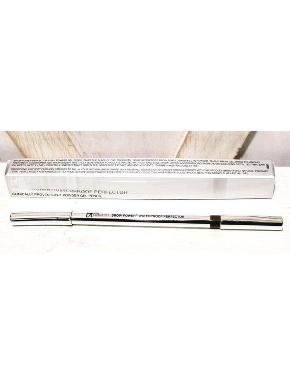 IT Cosmetics Brow Power Perfector 5 In 1 Waterproof Powder Gel Pencil Brown